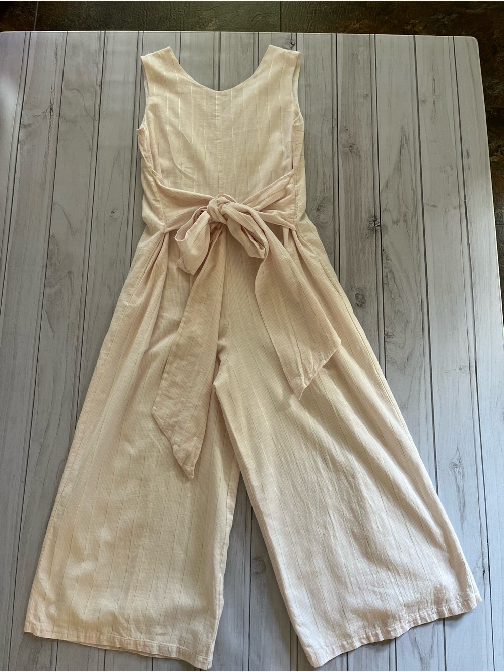 Vineyard Vines x Palm Beach Lately pink white stripe wide leg jumpsuit. 12 - Picture 5 of 15